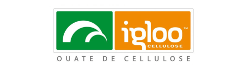 Logo de la marque Igloo, spécialiste de la ouate de cellulose pour une isolation thermique écologique et efficace dans le cadre de la rénovation énergétique.